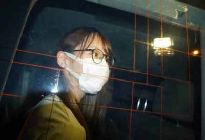 agnes chow al momento dell'arresto a hong kong