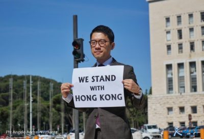 Nathan Law attivista per la democrazia di Hong Kong a Roma